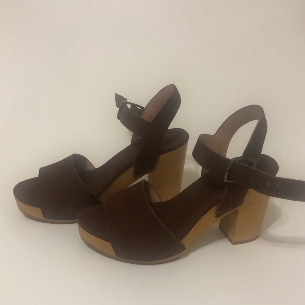 Madewell Wood-heel Platform Sandals  - Size 5.5